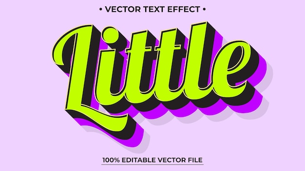 Pequeño tema de estilo de fuente editable con efecto de texto editable simple de color verde retro