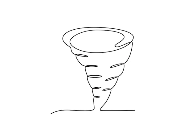 Un pequeño vórtice de tornados Huracán dibujo en línea