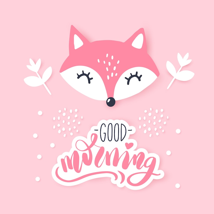 Vector pequeño zorro lindo ilustración animal zorro de dibujos animados dibujados a mano.