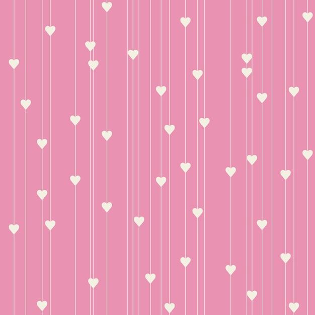 Pequeños corazones en hilos bonitos patrón romántico sin costuras fondo en bucle para papel de envolver