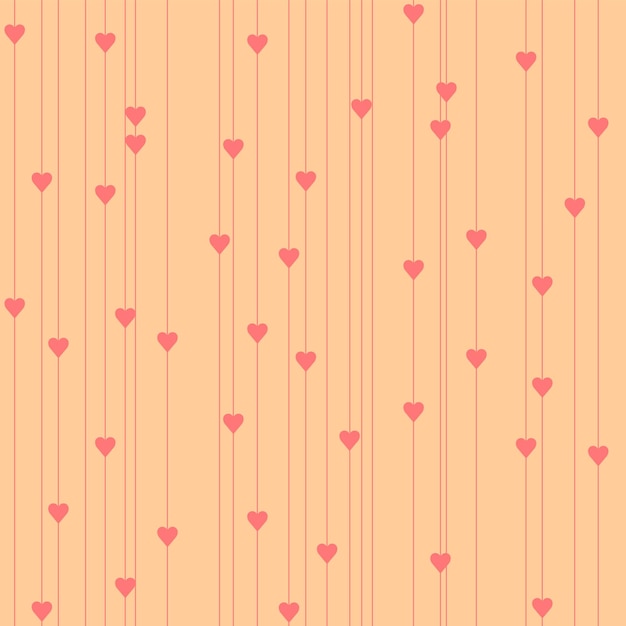 Pequeños corazones en hilos bonitos patrón romántico sin costuras fondo en bucle para papel de envolver