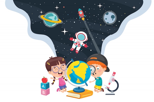 Pequeños estudiantes que estudian geografía | Vector Premium Pequeños estudiantes que estudian geografía | Vector Premium