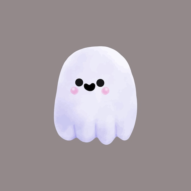 Pequeños fantasmas lindos Feliz Halloween acuarela Halloween aterrador monstruo fantasmal vector de dibujos animados espeluznante