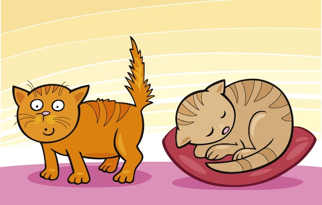 Vector pequeños gatos lindos