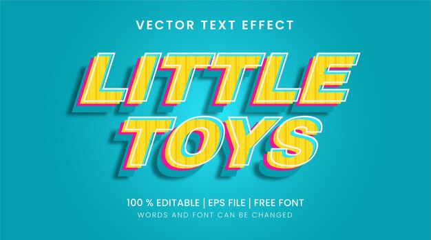 Pequeños juguetes efecto de texto editable moderno