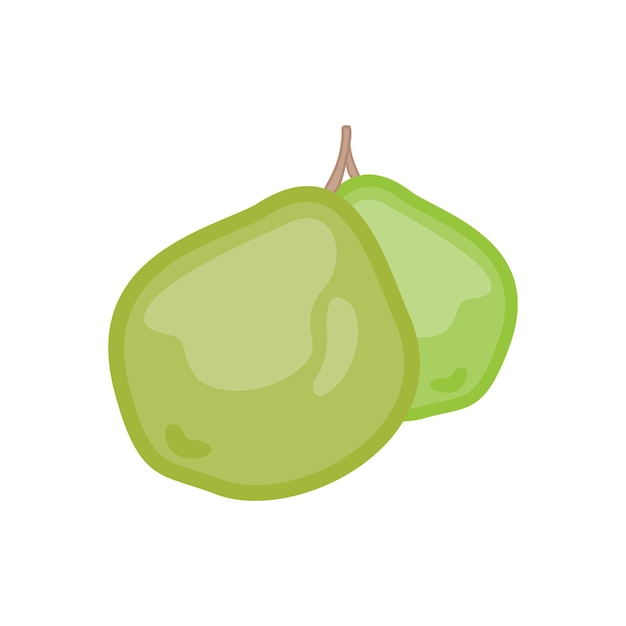Pera aislado sobre un fondo blanco una ilustración vectorial de una ilustración común de una comida plana