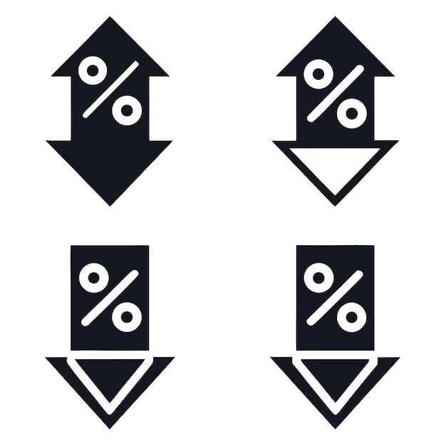 Percentage Increase and Decrease Arrow Icons