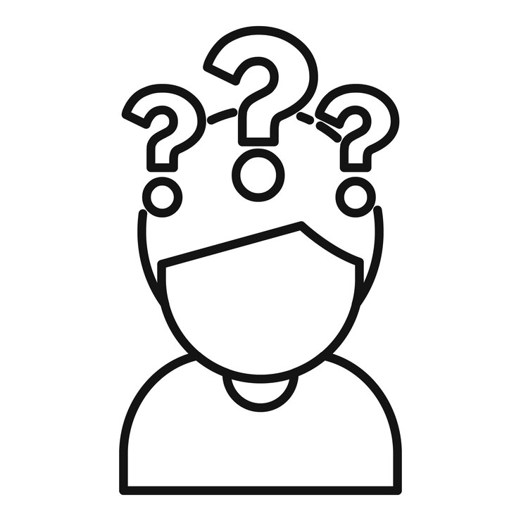 Vector perdido de memoria icono de pregunta contorno vector cuidado de la persona salud