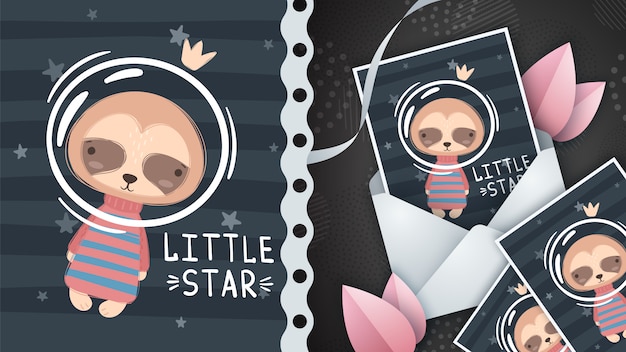 Pereza espacial - idea para la tarjeta de felicitación.