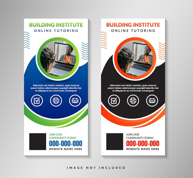 perfect business marketing banner set circle shape for photo space abstract roll up banners design