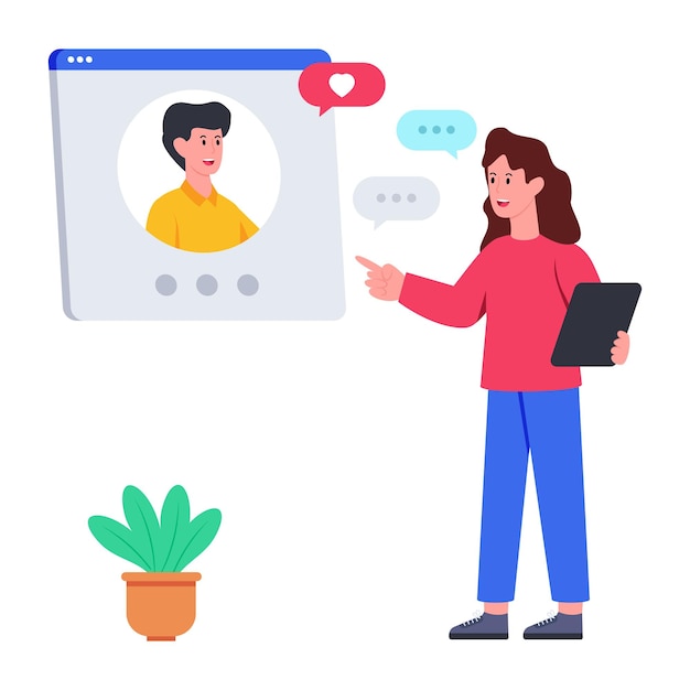 Perfecta ilustración de diseño de la comunicación en línea.