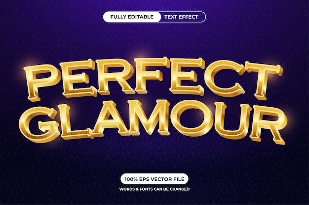 Perfecto Glamour 3D Efecto de texto