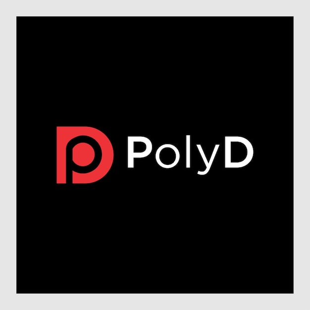 Perfecto, único, atractivo, elegante, geométrico, tecnología, PD, DP, PD, inicial, basado, carta, icono, logotipo