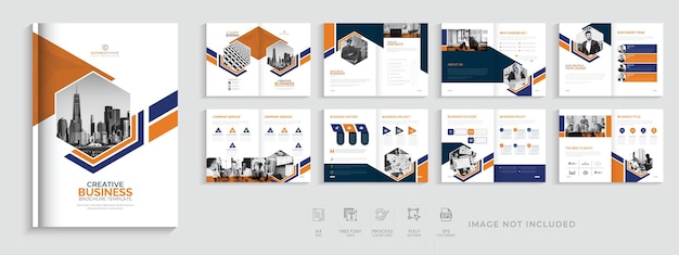 Perfil de la empresa Diseño de plantilla de folleto de varias páginas Diseño de plantilla de folleto comercial creativo