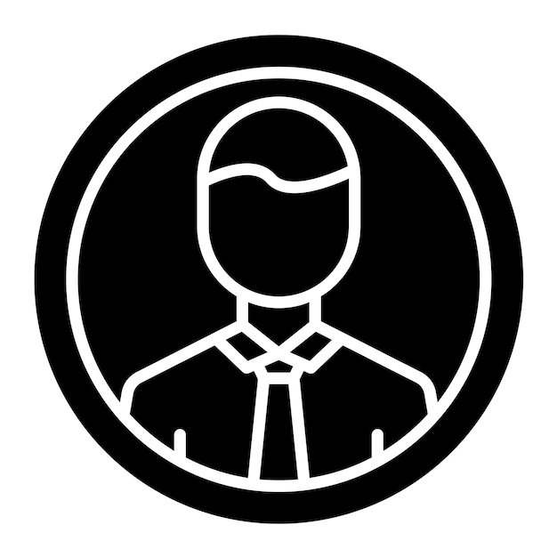 Perfil Glifo Sólido Negro Ilustración