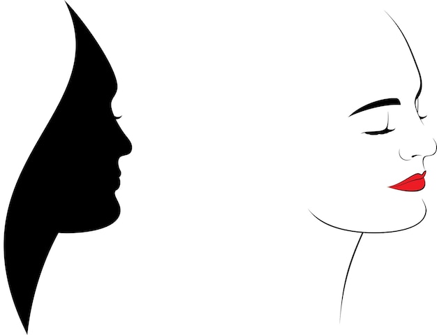 El perfil de una mujer elegante