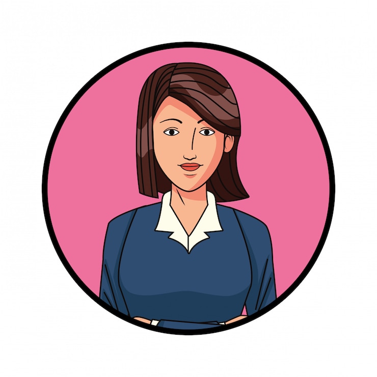 Vector perfil de personaje de dibujos animados de avatar de empresaria