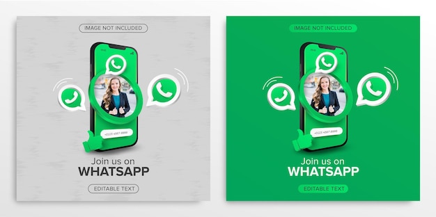 Vector perfil de promoción móvil de whatsapp para publicación en redes sociales