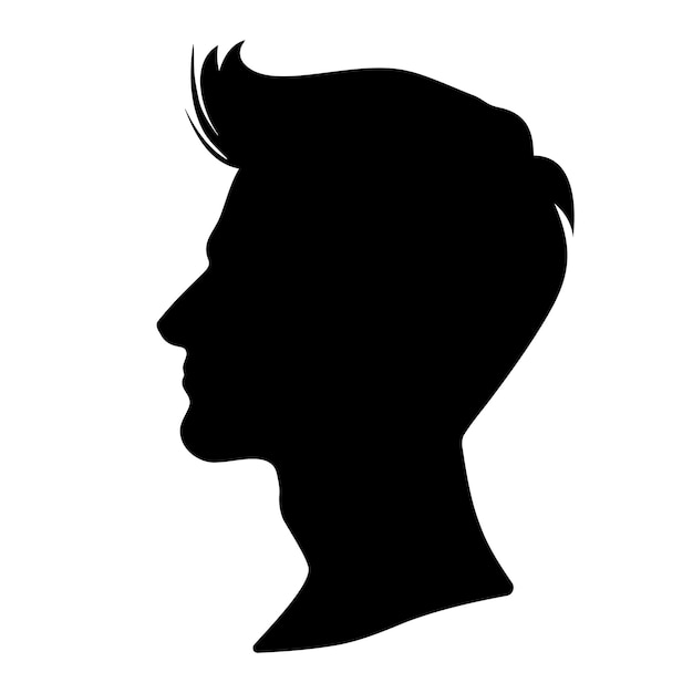 Perfil de silueta de cabeza de hombre ilustración vectorial