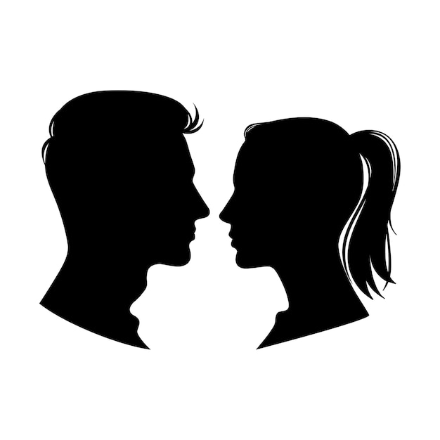 Vector perfiles de mujer y hombre.