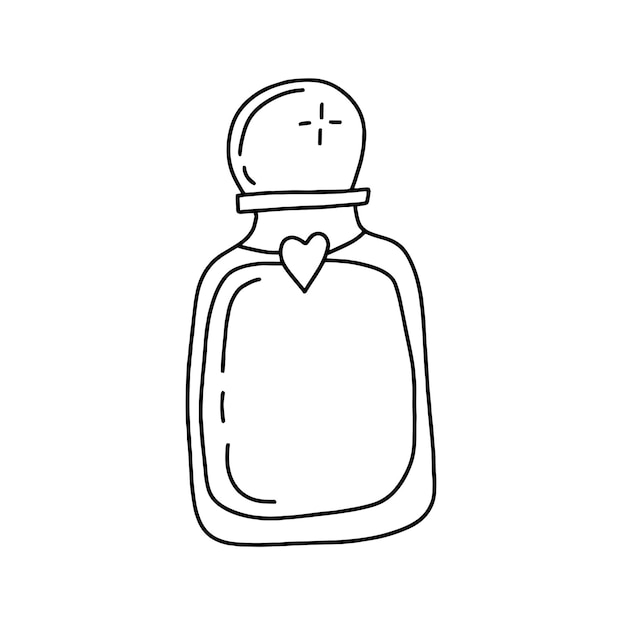 Perfume en estilo doodle Vector aislado en fondo blanco