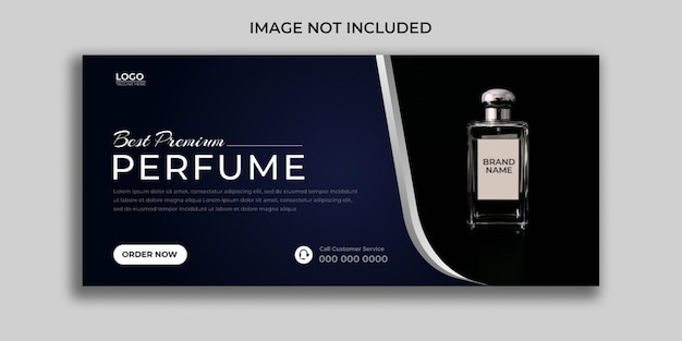 Vector perfume facebook cover o diseño de plantilla de portada de redes sociales