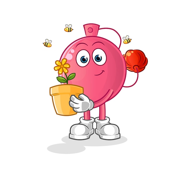 Perfume con maceta. vector de personaje