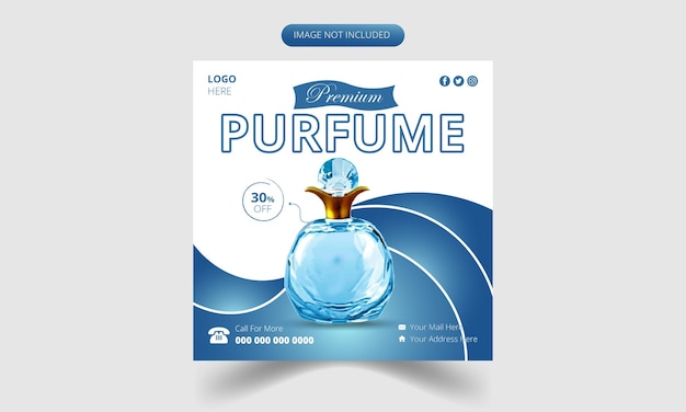 Perfume o fragancia de calidad superior, cosméticos, publicaciones en las redes sociales y plantillas de diseño de banners web