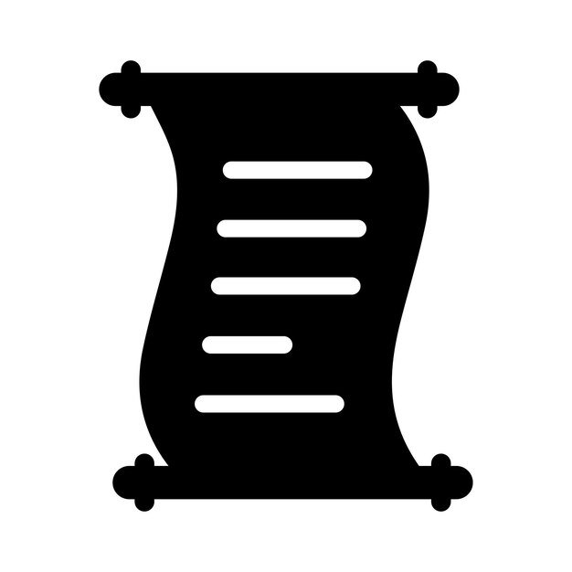El pergamino es un icono antiguo antiguo gráfico vectorial negro