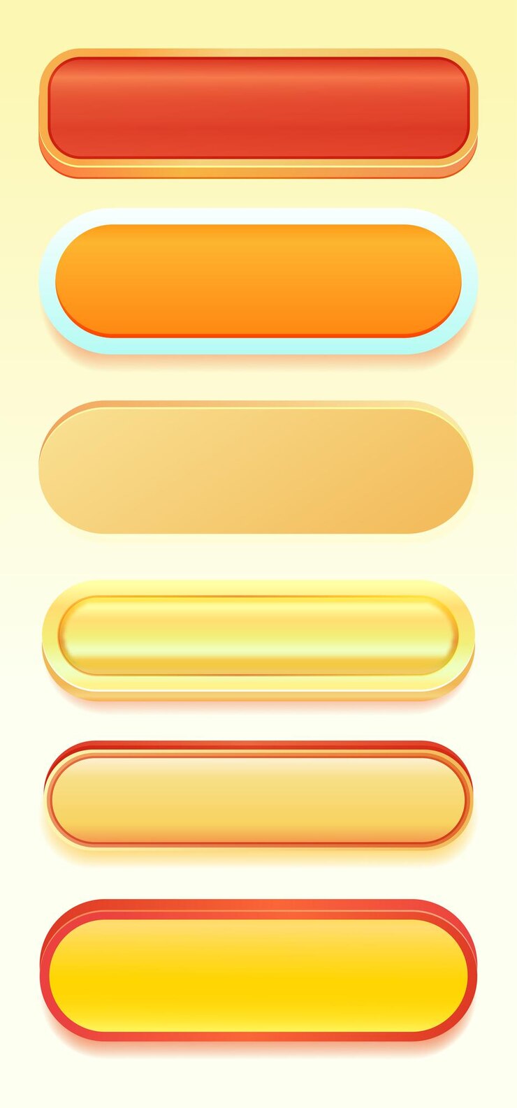 Vector pergaminos y pergaminos de la interfaz del menú de la interfaz de usuario del juego