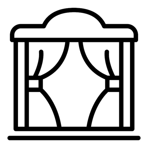 Pérgola casa icono contorno vector jardín cenador pabellón madera