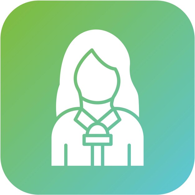 Periodista de diseño vectorial Estilo de icono femenino