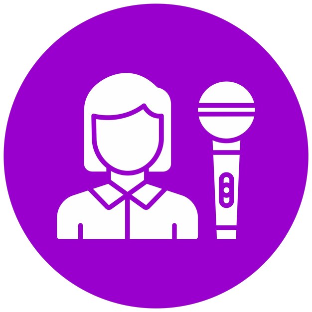 Periodista de diseño vectorial Estilo de icono femenino