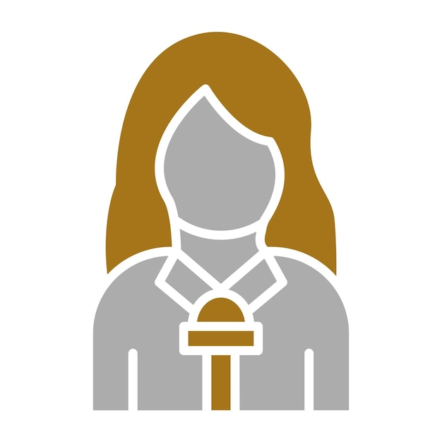 Periodista de diseño vectorial Estilo de icono femenino