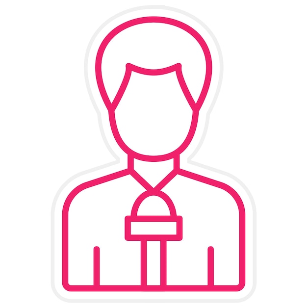 Periodista de diseño vectorial Estilo de ícono masculino