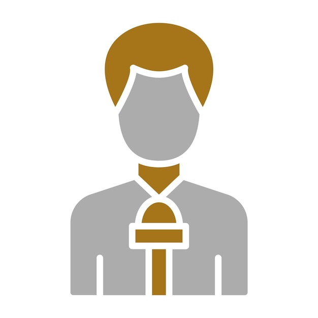 Periodista de diseño vectorial Estilo de ícono masculino