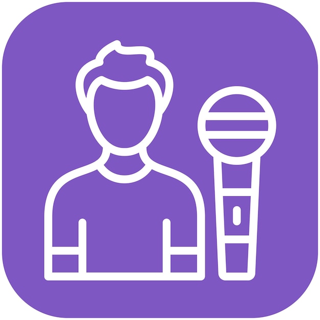 Periodista Icono vectorial masculino Ilustración del conjunto de iconos de eventos de premios