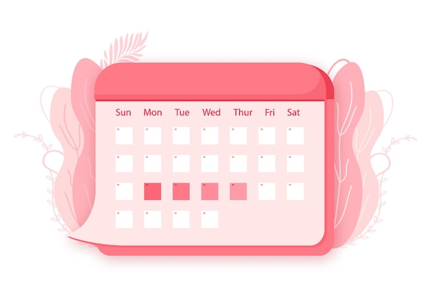Período de menstruación Protección del período femenino Ilustración vectorial