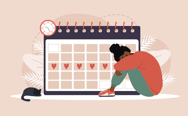 Período de la mujer. calendario de menstruación.