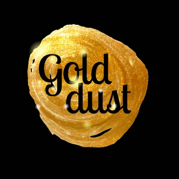 Perla de oro gota pintura de oro gouache y acuarela polvo de oro la base para el diseño ilustración vectorial