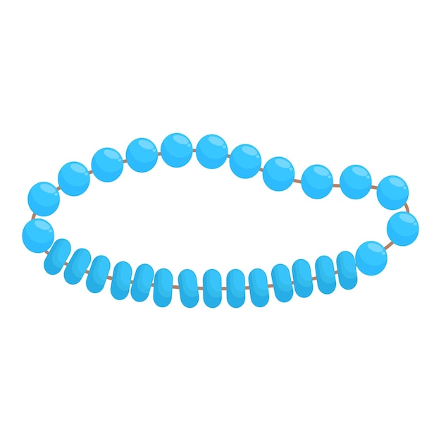 Perlas azules dispuestas en un collar que forman una forma de onda