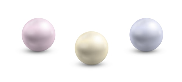 Perlas esféricas de diferentes colores Gema preciosa de nácar redondo de color Juego de bolas de metal