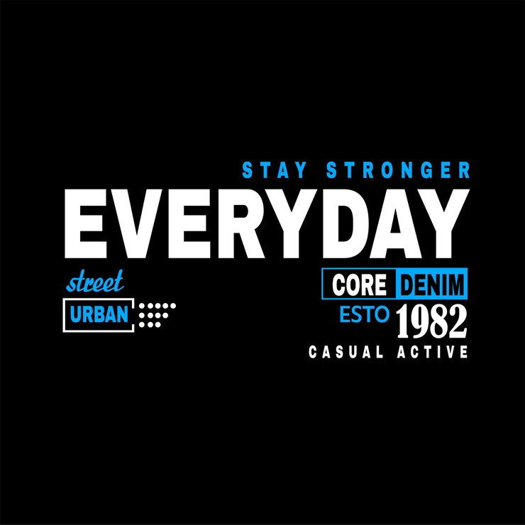 Permanecer más fuerte todos los días Minimal Typographic T Shirt Diseño gráfico diseño de camiseta Impresión vectorial