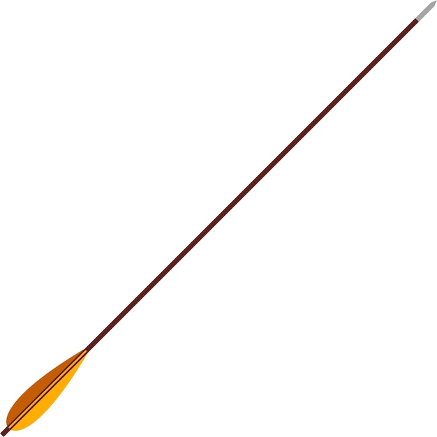 Perno de ballesta de caza tradicional con punta de flecha de metal Icono aislado en Vector de estilo plano