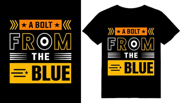 Un perno del diseño de camiseta de tipografía azul