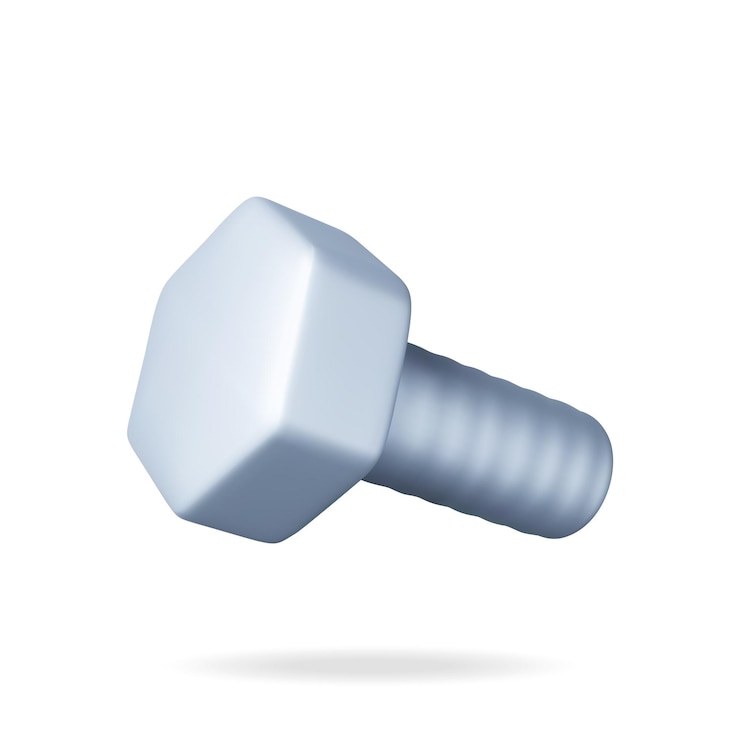 Vector perno de metal 3d aislado en blanco