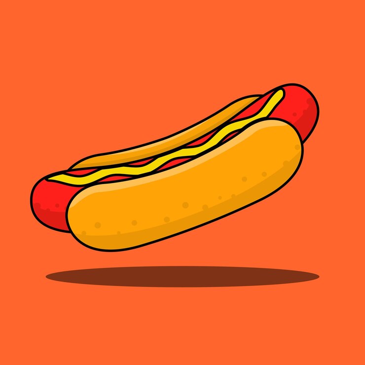 El perrito caliente vectorial