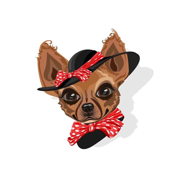Vector perrito en un sombrero de verano
