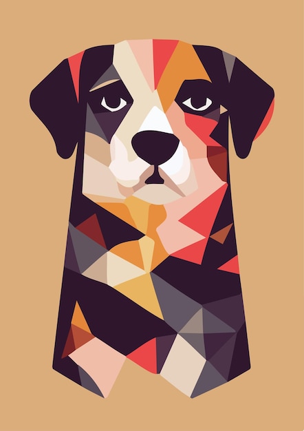 Perro abstracto colorido vector