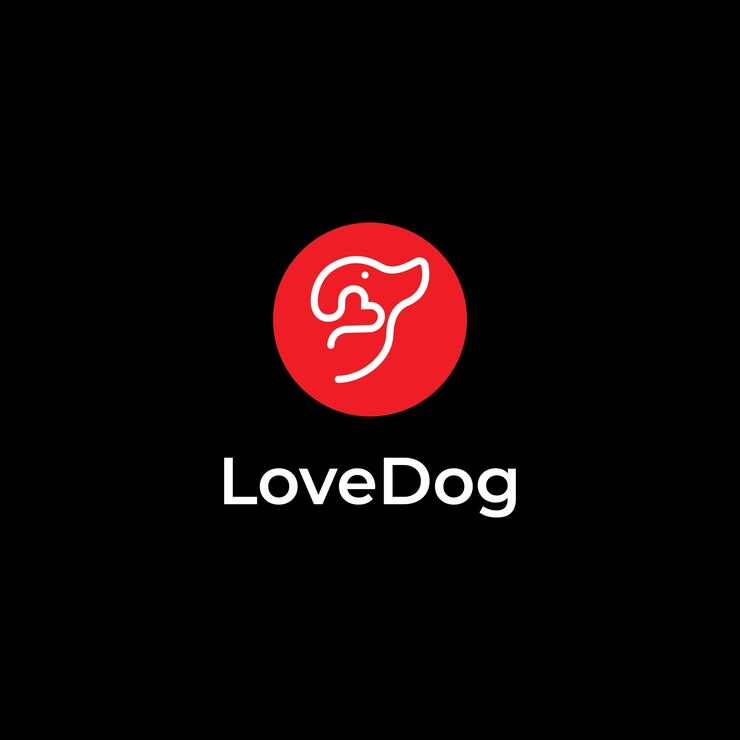 el perro adora la plantilla de diseño de logotipo de la tienda de mascotas vectorial y completamente editable